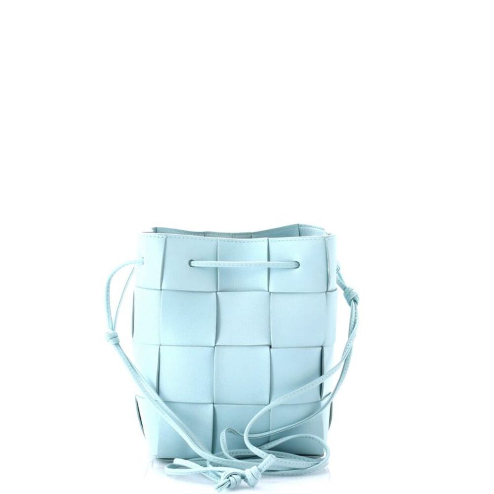 Bottega Veneta Cassette Bucket Bag Maxi Intrecciato Leather Small Blue - Picture 3 of 6